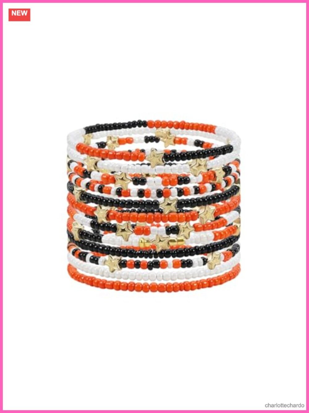 Stretch Beaded Stackable Bracelets with Star Charms